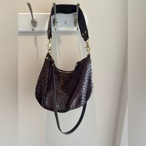 Clare V Moyen Messenger bag in Tobacco color (chocolate).